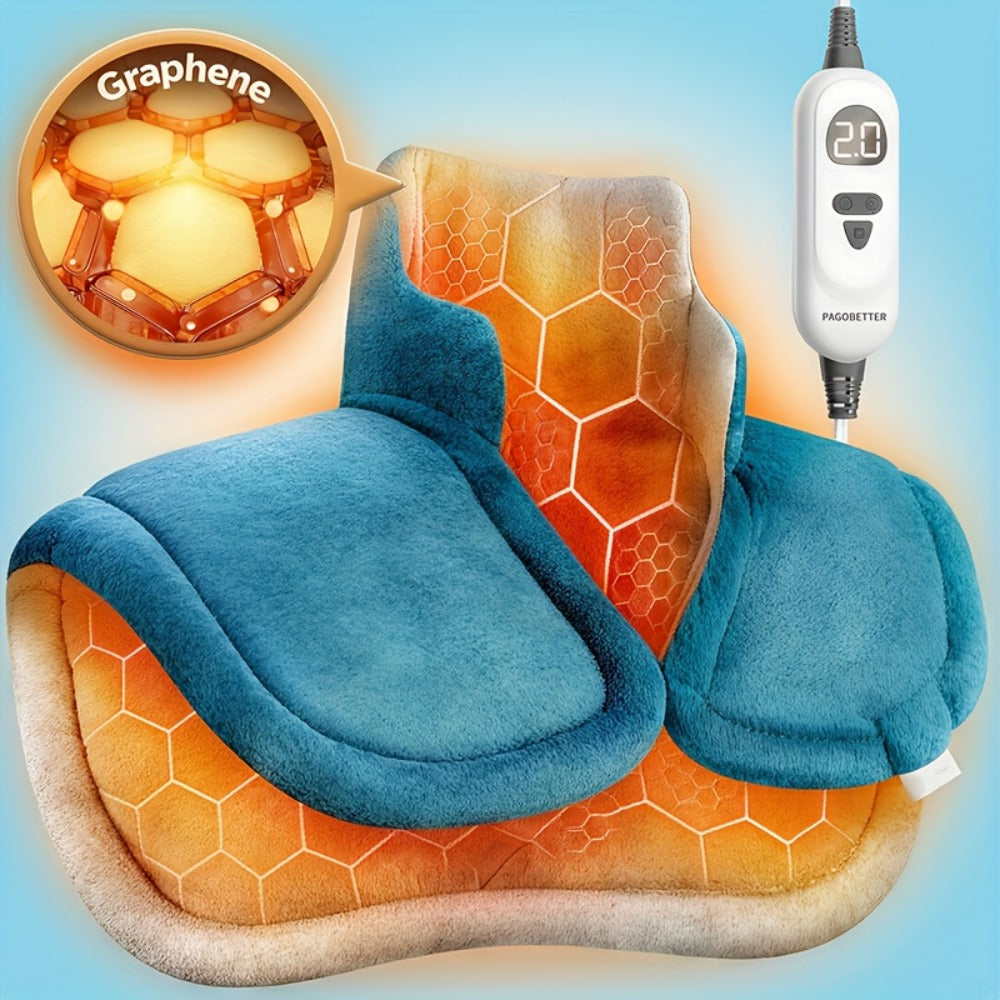 Heating Pad for Neck and Shoulders, Weighted Electric Wrap with Six Heat Settings and Automatic Shut-Off