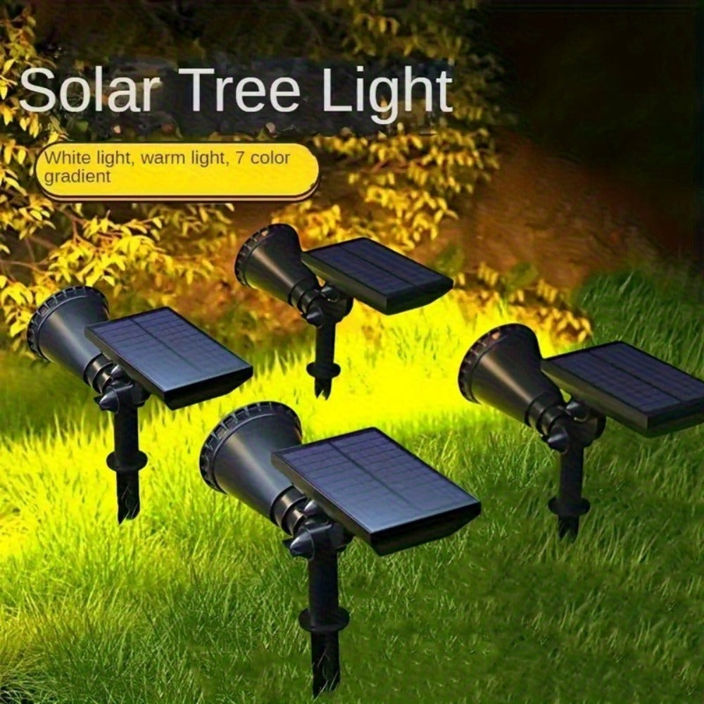 Solar Landscape Lights with 8 Color Modes Outdoor Solar Spotlight for Garden