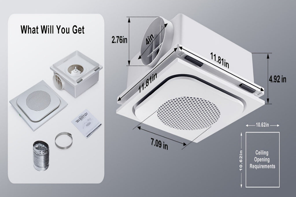 Bathroom Exhaust Fan Combo (150 CFM) in a Quiet Ventilation Design with 40W LED Night Light