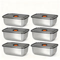 Stainless Steel Lunch Boxes, Set of 6 Large 50.72 oz Food Storage Containers with Lids – Airtight Stackable Refrigerator Storage Containers for Meal Prep, Leftovers, Kitchen and Office
