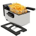 Deep Fryer Electric 1500W Non-Stick with Detachable Basket Adjustable Temperature Control Viewing Window Removable Lid Easy Clean Home Deep Frying Pan for French Fries Chicken 1.5L 2.5L 3L