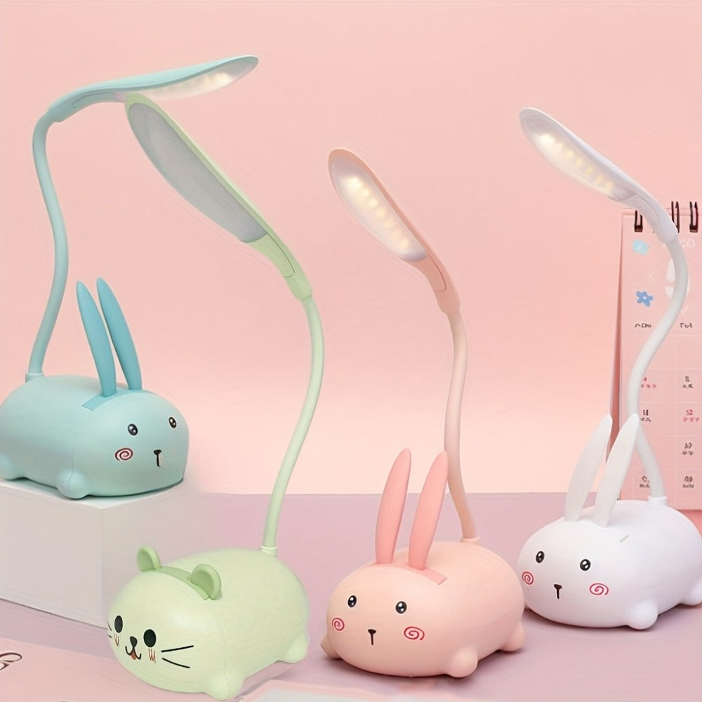 Kids Night Light in Bunny or Cat Designs, Foldable USB-Rechargeable Mini Table Lamp for Bedroom Lighting