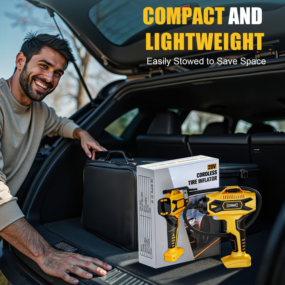 Tire Inflator, Cordless 160PSI Portable Air Compressor Compatible, DeWalt 20V / 18V Battery Digital Pressure Gauge