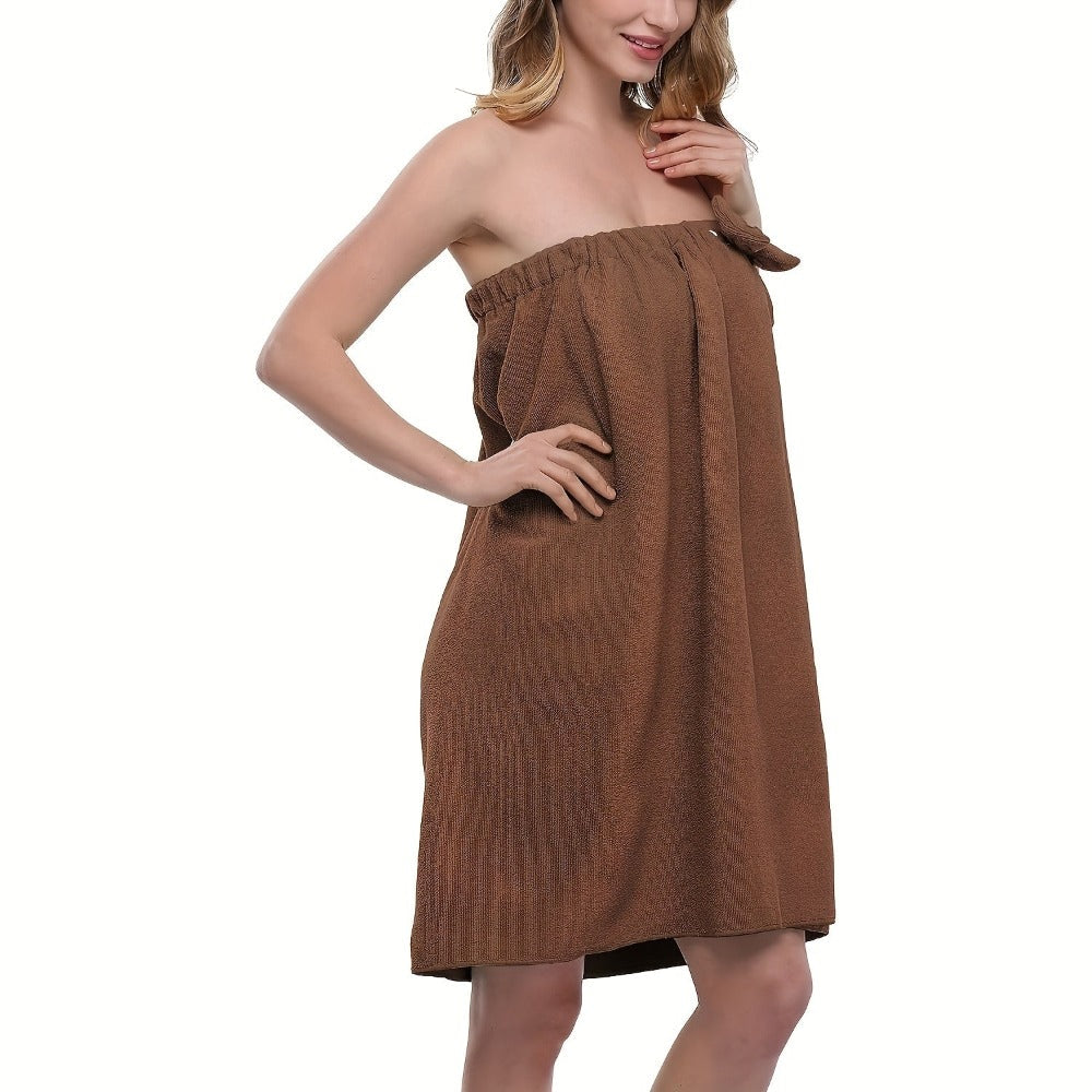Women's Bath Wrap Towel Robe Adjustable Closure Lightweight Spa Shower Body Wrap Microfiber
