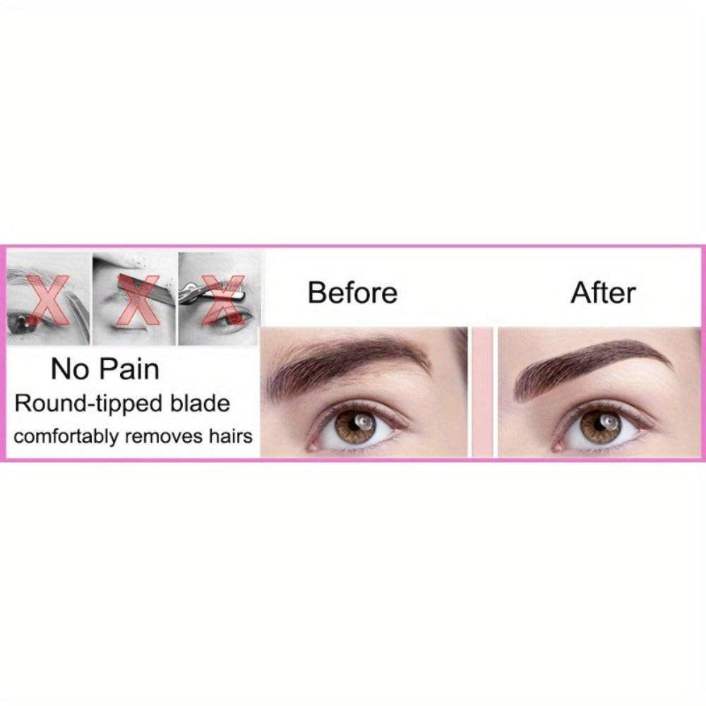 Eyebrow Trimmer: Electric for Women 2 Pack, USB Rechargeable Painless Precision Eyebrow Razor Pen