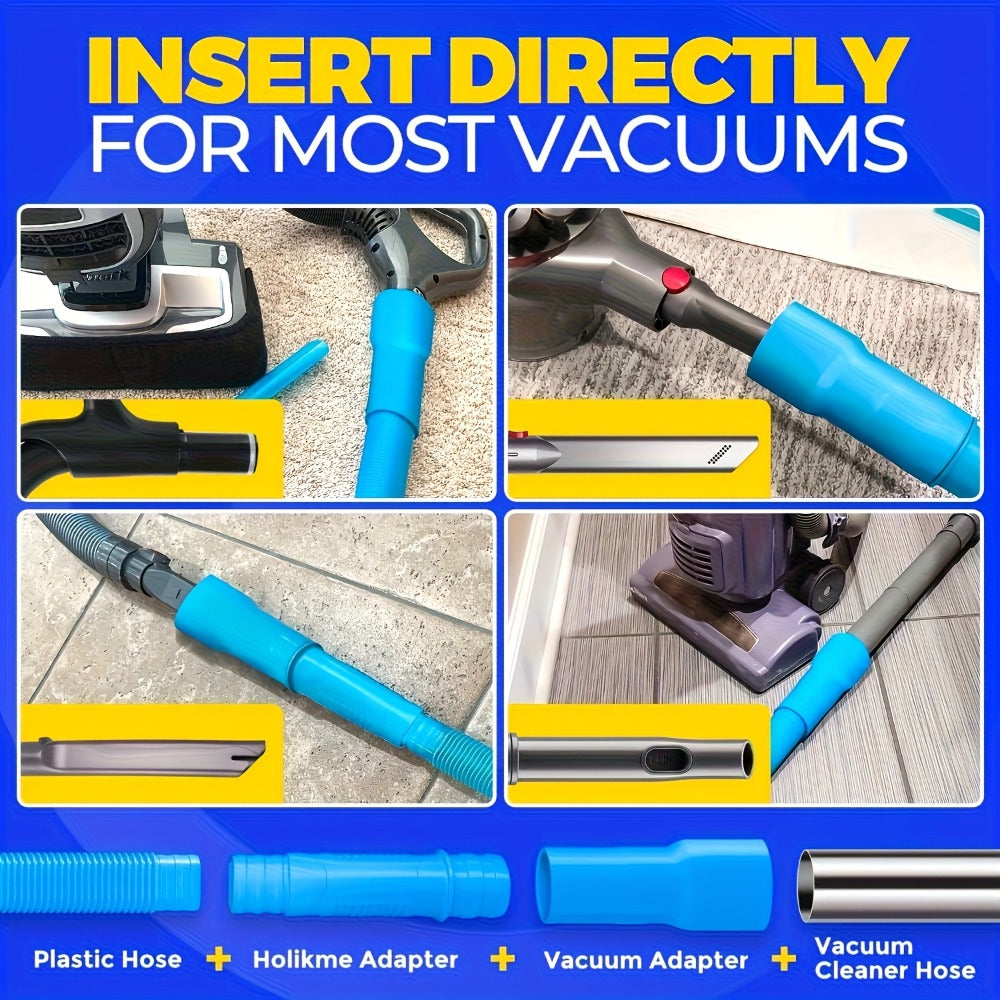 Dryer Vent Cleaning Kit, Flexible Lint Brush and Vacuum Hose Attachment Set for Dryer Duct Lint Trap Removal Home Safety