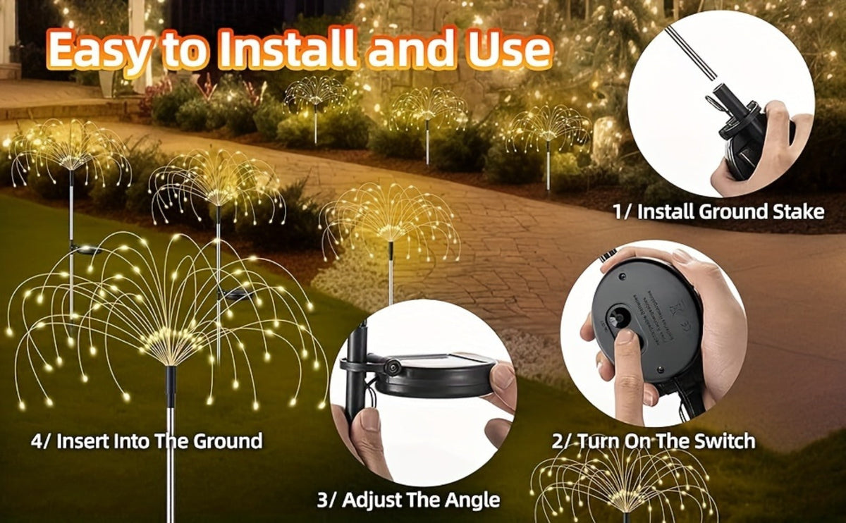 Solar Fairy Lights in an Outdoor Design with 8 Modes for Garden