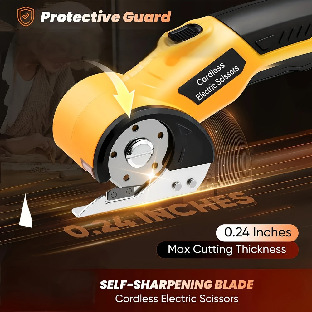 Electric Scissors with Rechargeable Cordless and Battery Indicator for Fabric