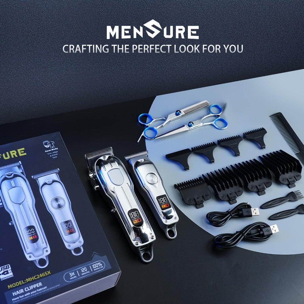 Hair Cutting Kit with T-Blade Trimmer for Men Home and Salon Use