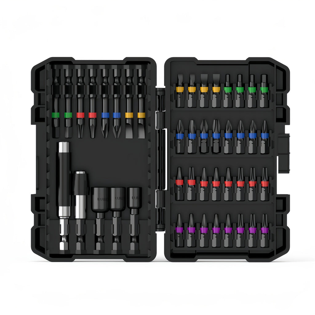 Impact Screwdriver Bit Set 45-Piece – Heavy-Duty Torx, Phillips, Flat & Square Bits with Storage Box, Compatible with Impact Drivers for Automotive, Home Repair & DIY Projects