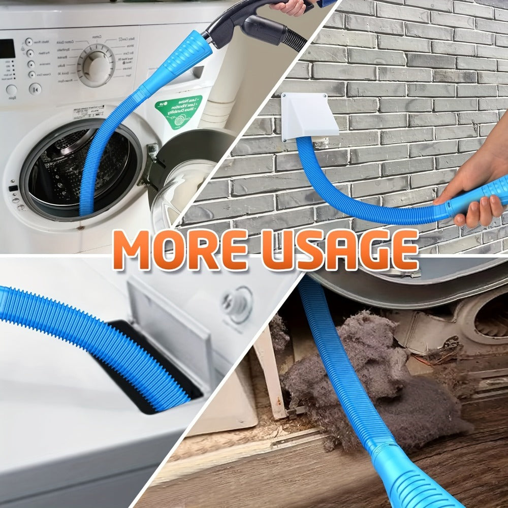 Dryer Vent Cleaner Kit Replacement Parts in a Flexible Design for Home Laundry (2pcs Vacuum Hose Attachment and Lint Trap Brush)