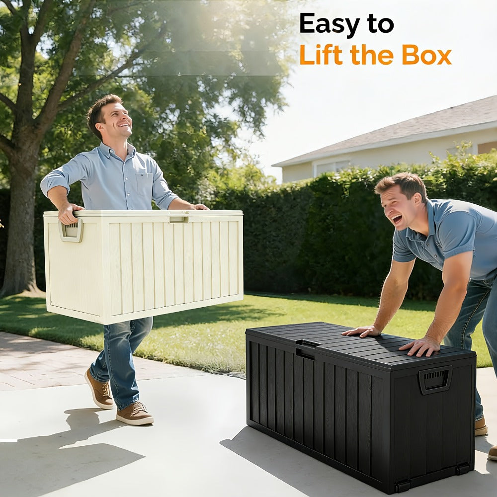 Outdoor Storage Box with Handles and Wheels for Pool Accessories