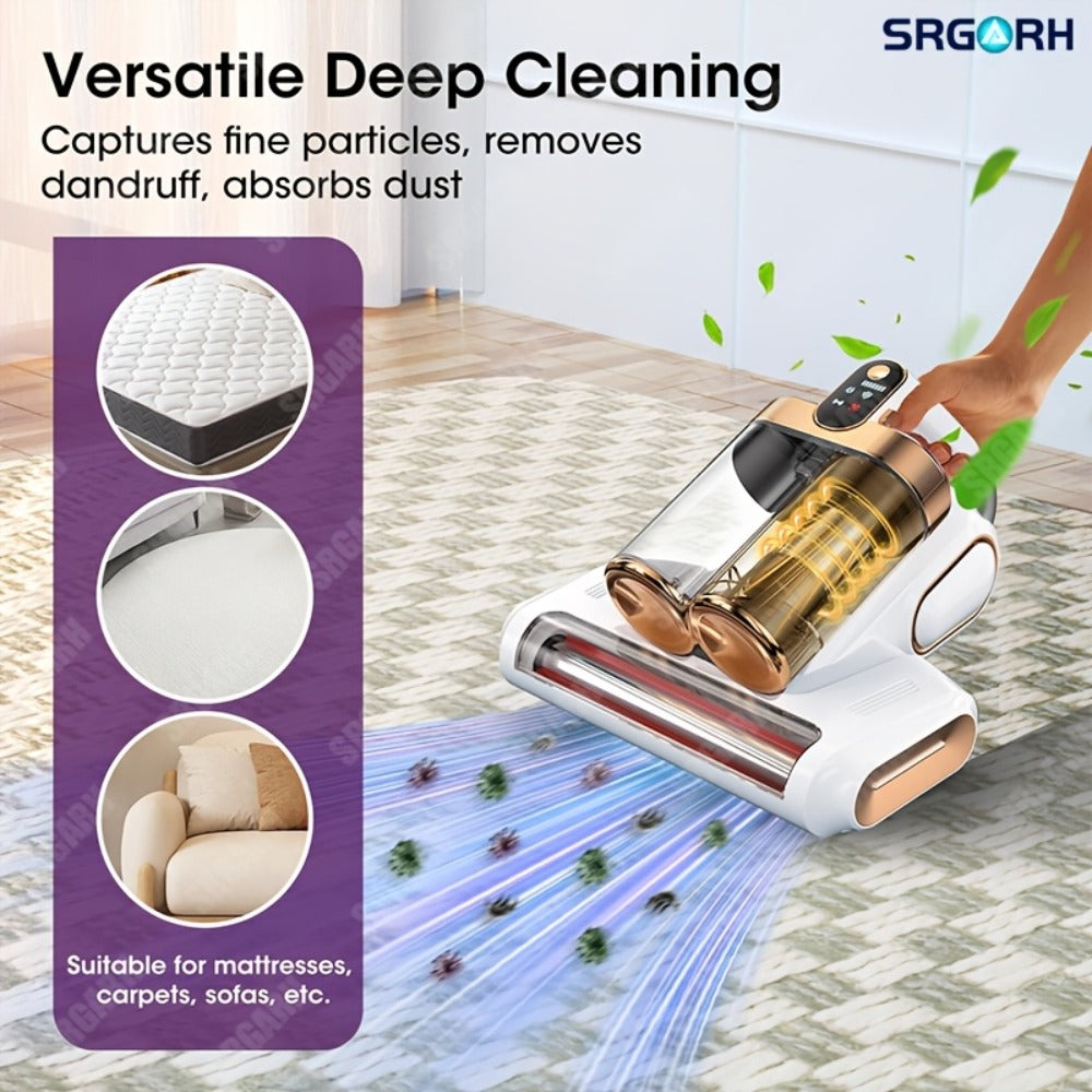 Mattress Vacuum with Cleaner 16Kpa UV Light and 80000 RPM Sonic Technology
