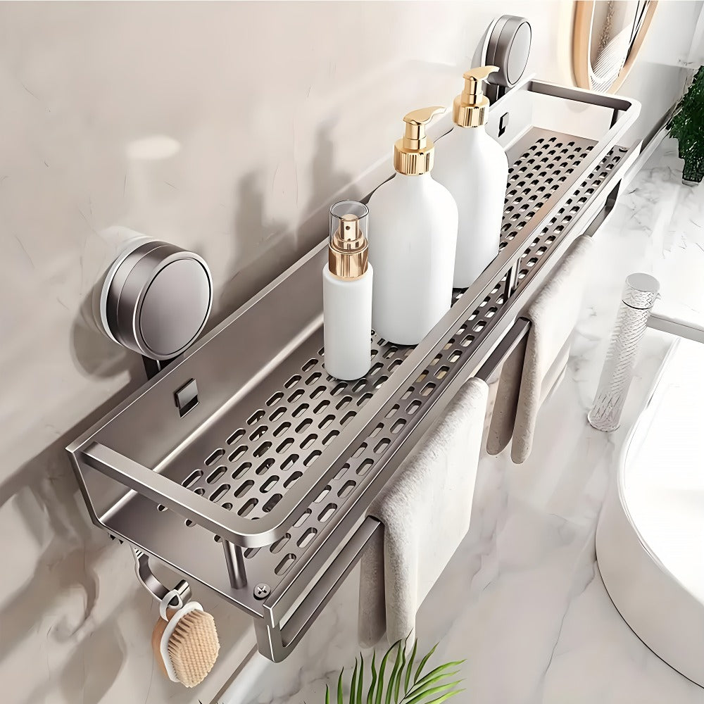 Shower Caddy, Wall-Mounted Bathroom Shelf Organizer for Shampoo Soap, Heavy-Duty Floating Shower Shelves