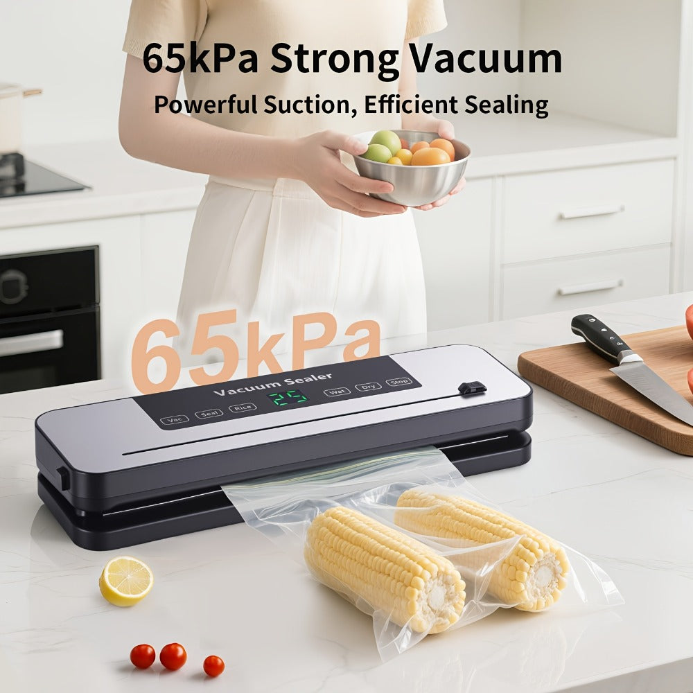 Vacuum Sealer Machine with Bags Cutter and Hose for Dry and Moist Foods
