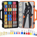 Wire Crimper Kit 718pcs SN-68B Ratchet Crimping Tool AWG28-16 with Replaceable Jaw & Assorted Terminals – Insulated Cable Connector Male Female Pair Electrical Wiring Set