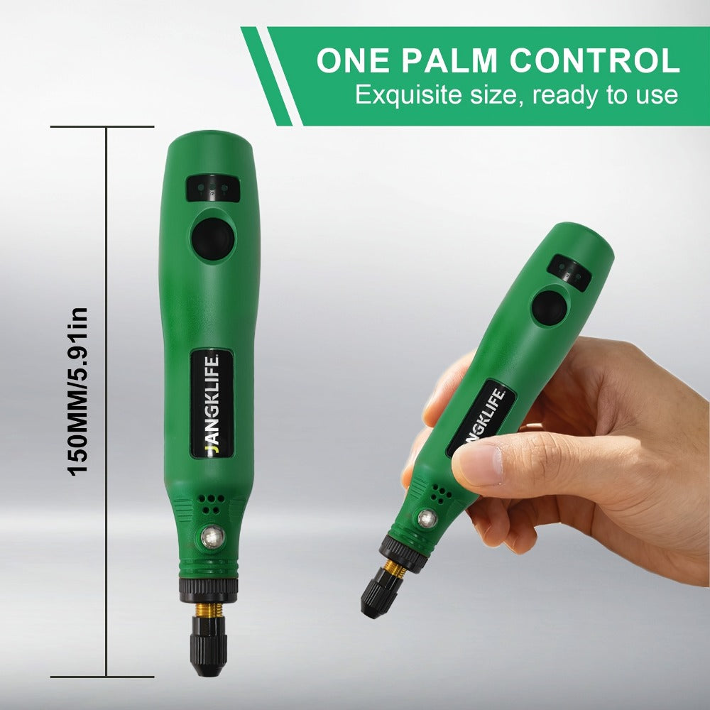 Cordless Rotary Tool Kit with USB Rechargeable Li-Ion Battery and 3-Speed 5000-15000RPM for Grinding