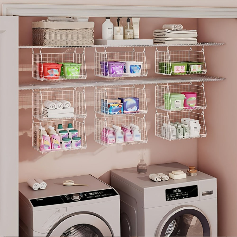 Laundry Basket Organizer with 360° Rotating Hook for Washing Machine and Drying Rack