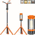 Rechargeable Camping Light 12000mAh with 79 Inch Detachable Tripod Stand – Dimmable 3-Head LED Work Light, Magnetic Base, Cordless Emergency Flashlight for Camping Jobsite Outdoor Power Outage