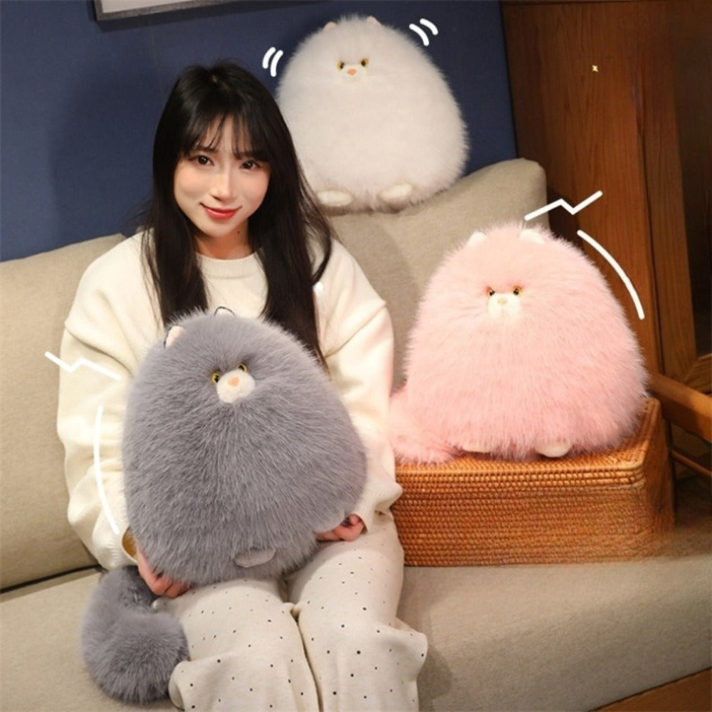 Silly Long Hair Cat Plush Pillow for Cat Lovers, Soft and Comforting for Sleep