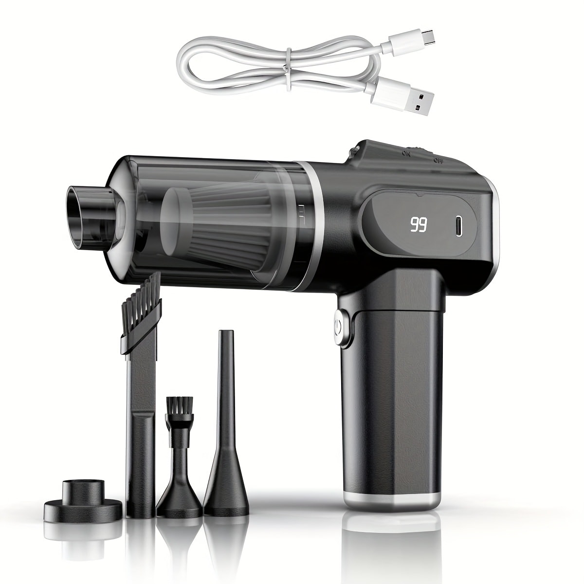 Cordless Handheld Vacuum Cleaner 6KPA, Wireless Portable Vacuum with Suction & Blow Function, USB Rechargeable, Whirlwind Cyclone Filter for Home Car Office Pet Hair Dust Quiet Low Noise