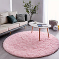 Round Shaggy Plush Rug – Soft Fluffy Circular Carpet for Bedroom & Living Room, Easy Clean