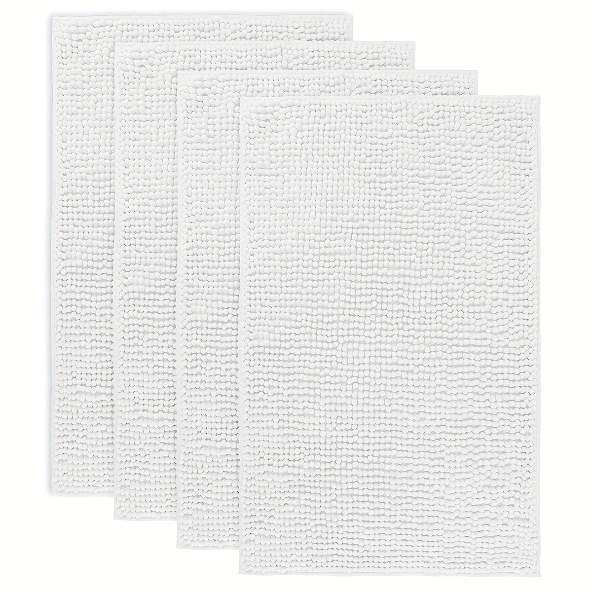 Chenille Bath Rug Extra Thick Soft Absorbent Non-Slip Bathroom Mat Machine Washable, Multiple Sizes & Colors
