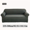 Stretch Sofa Slipcover Lightweight Breathable Elastic Full Cover Skirted Design Anti-Slip Soft Cool Comfort Machine Washable for 3 4 Seater Living Room Furniture Protector