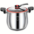 Stainless Steel Quick Cooking Pot with Lid Large Capacity – Food-Grade Non-Stick Scratch-Resistant Saucepan | Induction & Gas Stove Compatible Stew Soup Pot Even Heating Kitchen Cookware