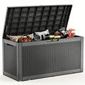 Large Resin Deck Box Lockable Outdoor Storage 80/100 Gallon – 345L UV Protected Weatherproof Patio Storage Box | Sit-On Lid Deck Storage Chest for Pool Accessories, Garden Tools & Outdoor Gear