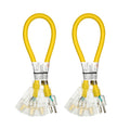 Heavy Duty Extension Cord Splitter Tri-Tap 2-Pack – 15A SJTW Contractor Grade, LED Lighted Plug, 2ft Yellow Jacket for Outdoor & Job Site Use
